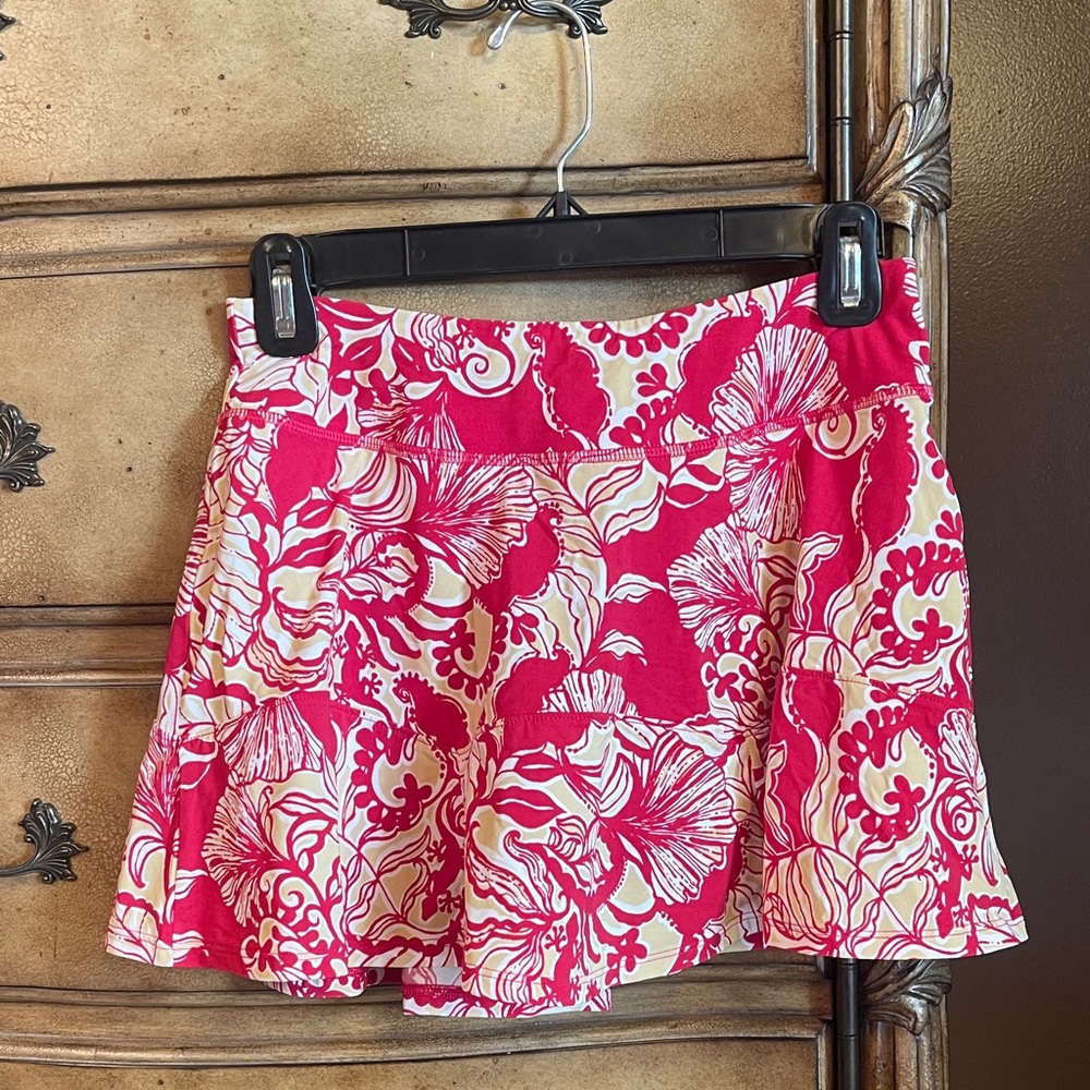 Lilly Pulitzer Luxletic Pink and White Skirt